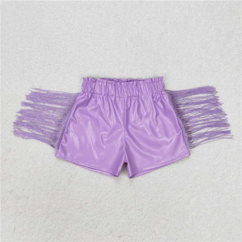 Match Baby Girls Tassels Fashion Sibling Sister Pleather Shorts