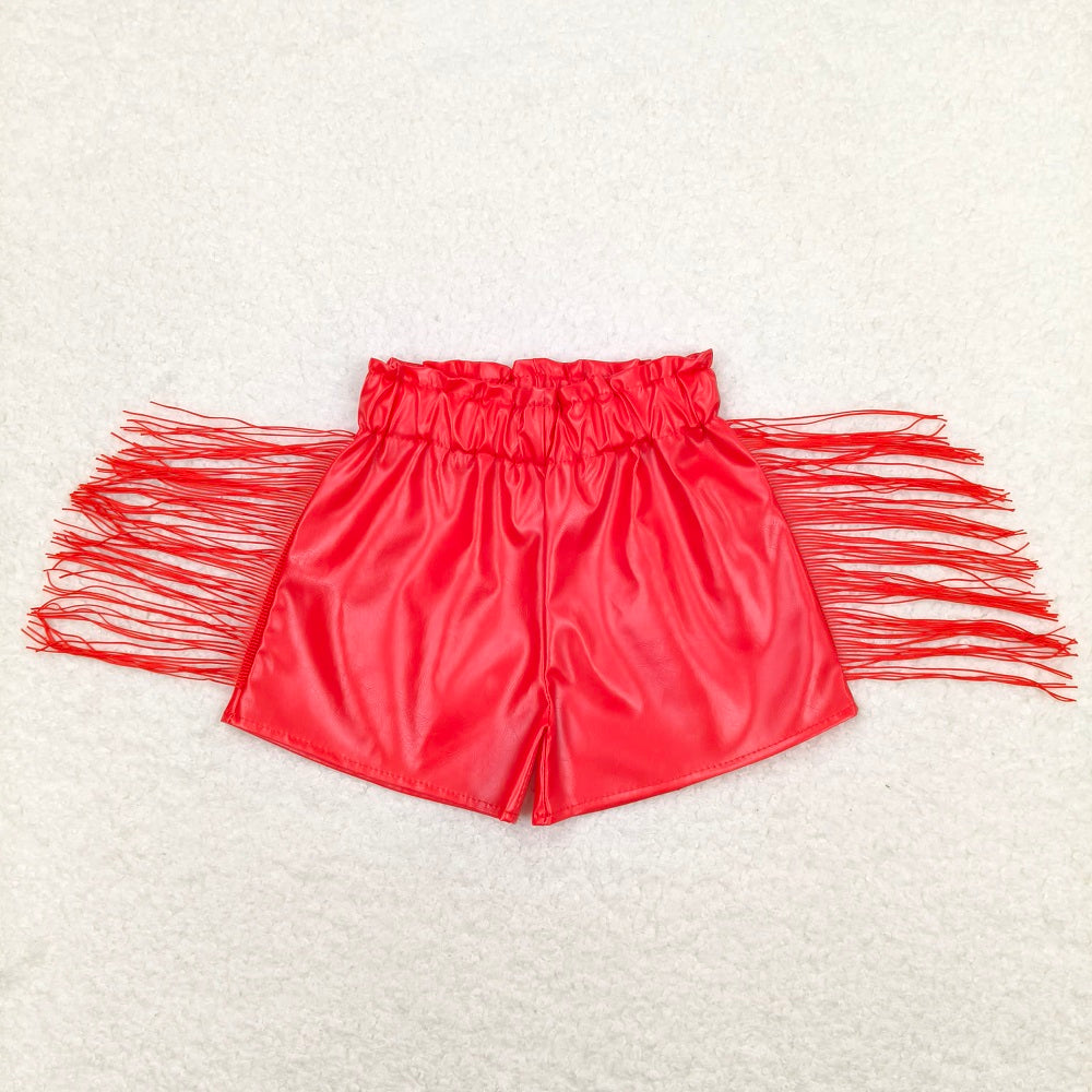 Match Baby Girls Tassels Fashion Sibling Sister Pleather Shorts