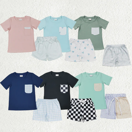 Match Baby Boys Pockets Tee Shirts Shorts Summer Clothes Sets D 5.15