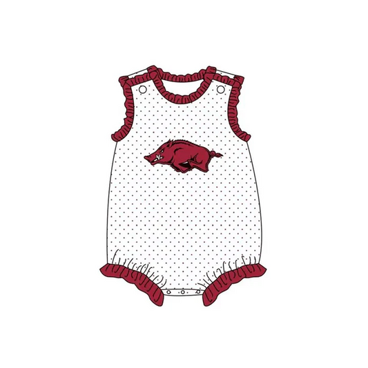 Custom Baby Girls Arkansas Short Romper  D 7.3