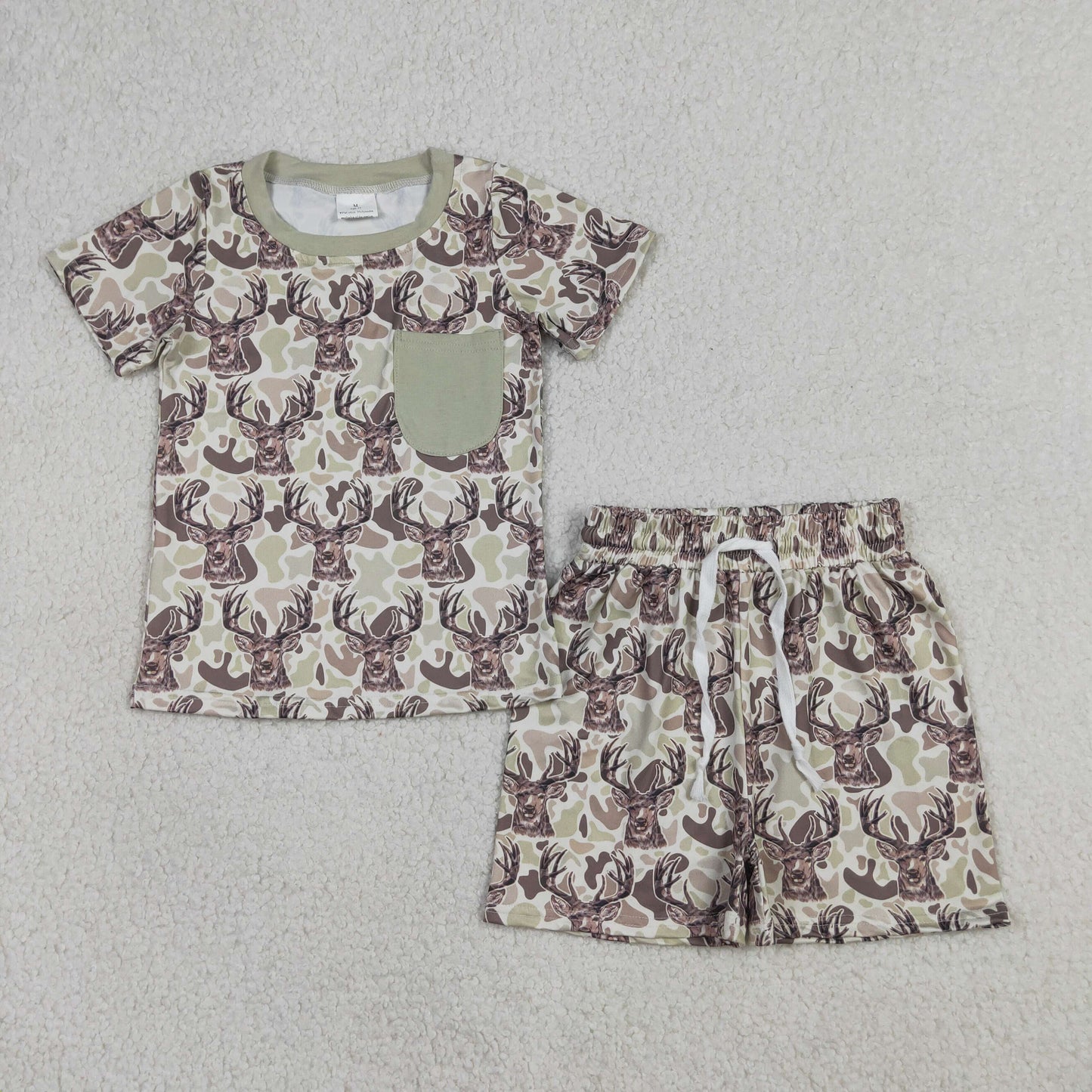 camo deer shorts set boys kids clothing