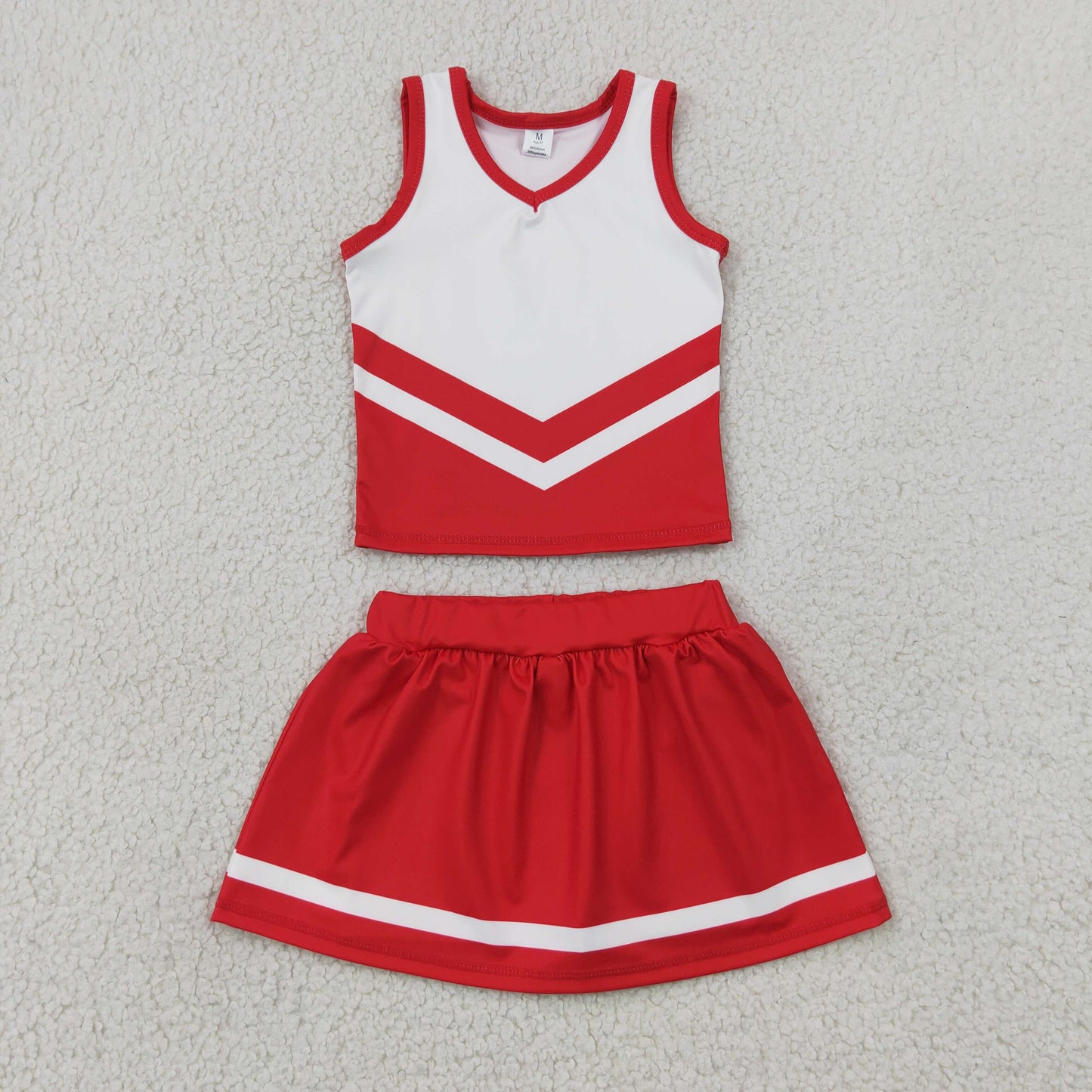 red white cheerleader athletic skort outfit girls clothes