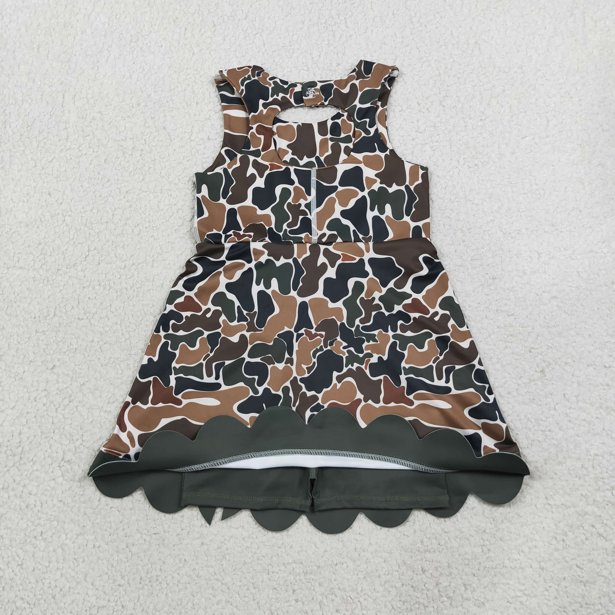 camo athletic scallop dress kids clothing