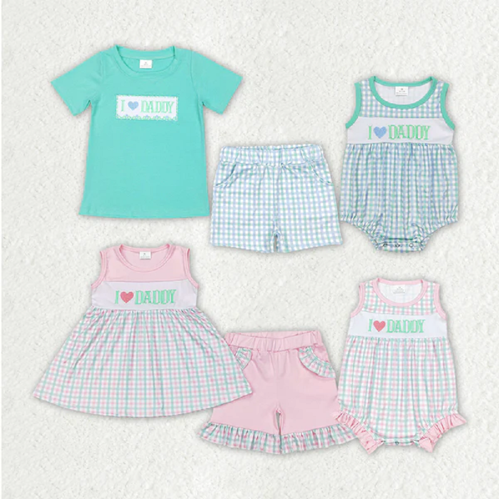 Match Embroidery Baby Kids Toddler I Love Daddy Father's Day Clothing  D 4.9