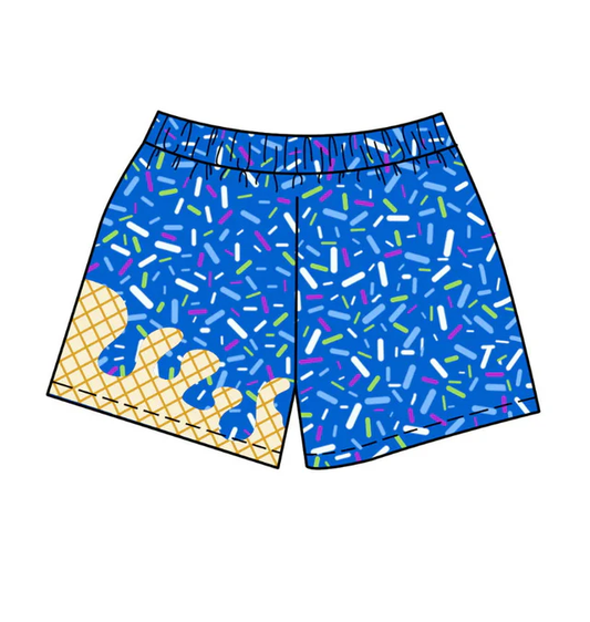 Custom order blue ice cream sprinkle boys team shorts
