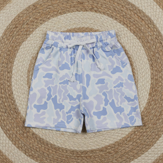 SS0886 blue camo shorts with pocket