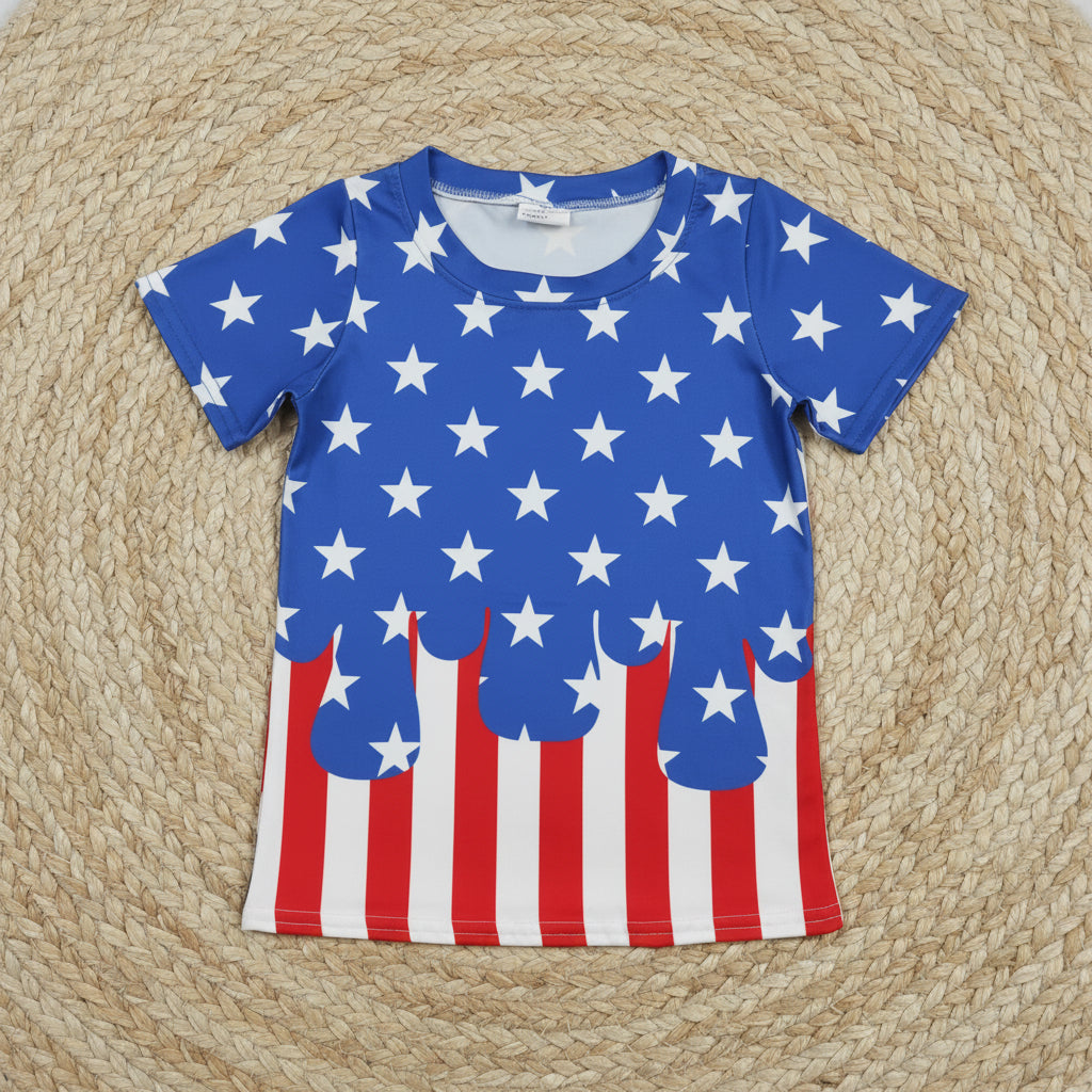 star stripes drip tee patriotic boys top