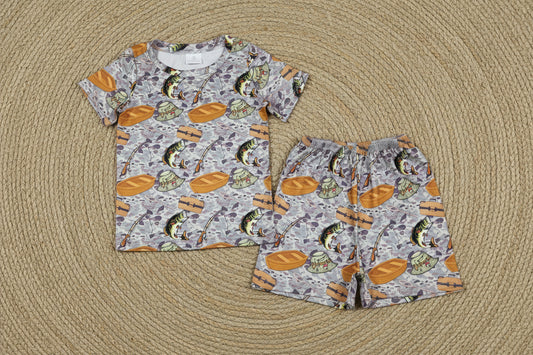 gone fishing shorts set kids clothing