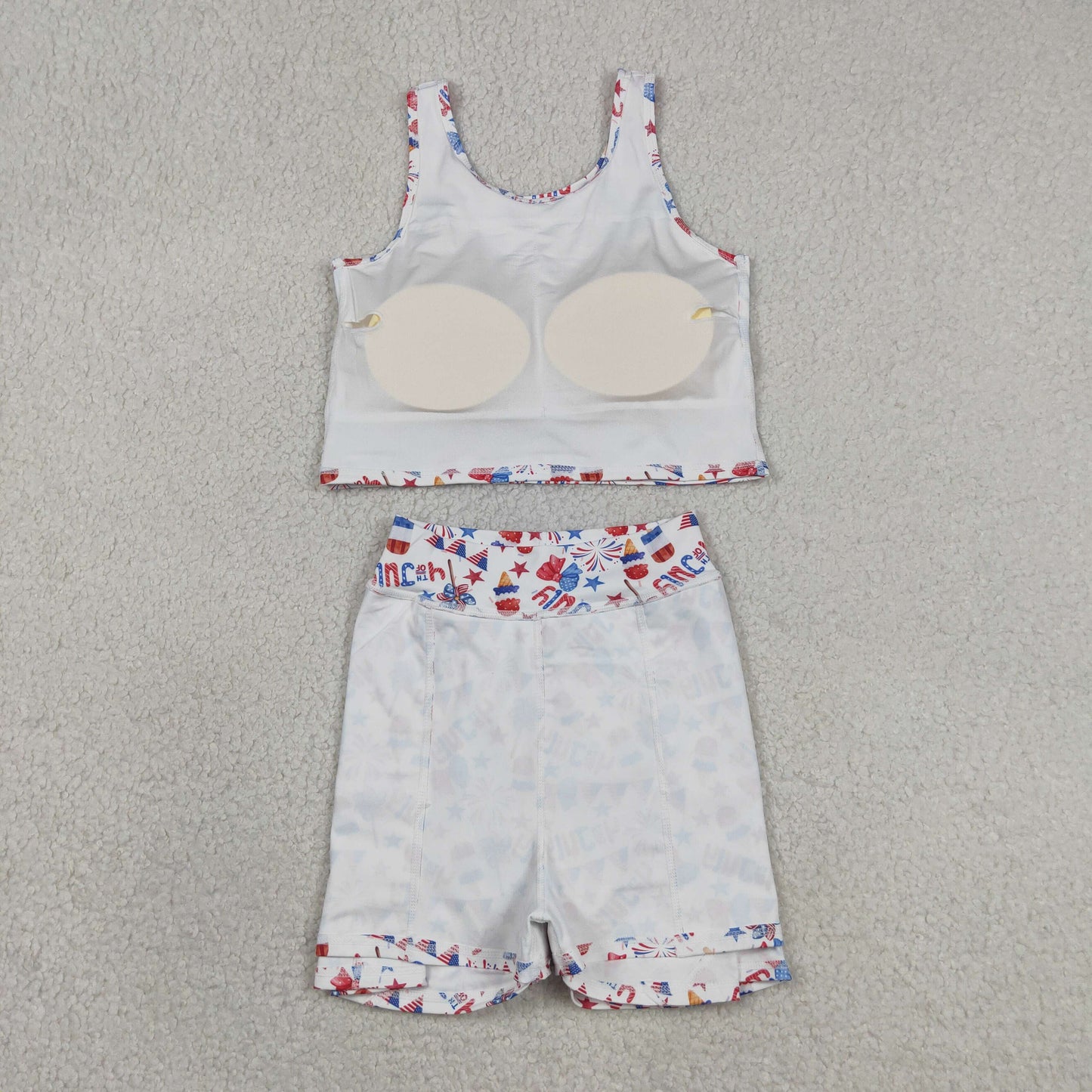 4th of july firework coquette popsicle athletic skort set