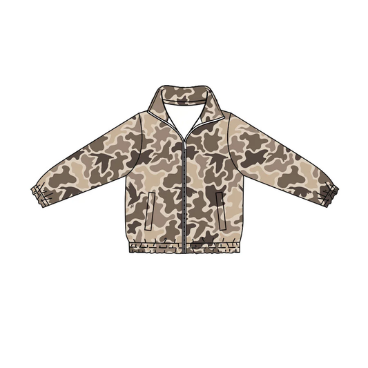 Custom order MOQ 5 Baby Boys Ducks Camo Hunting Zip Pockets Jackets Top