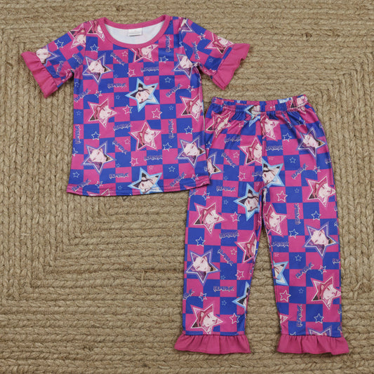 ruffle short sleeve kpop pajama set