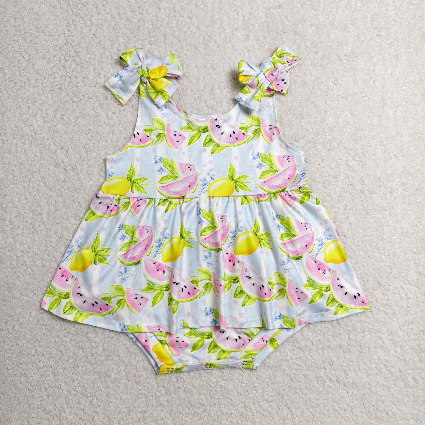 strap watermelon and lemon playwear romper