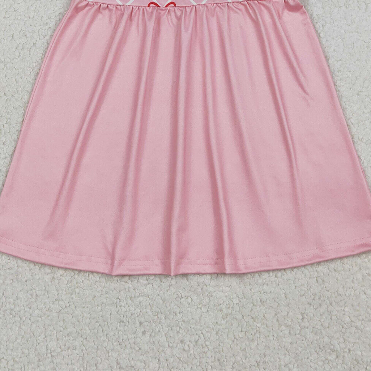 Baby Girls Knee-Length Dress Short Sleeve Red Bows Checked Pattern Cute Feminine Fashion for Little Ones