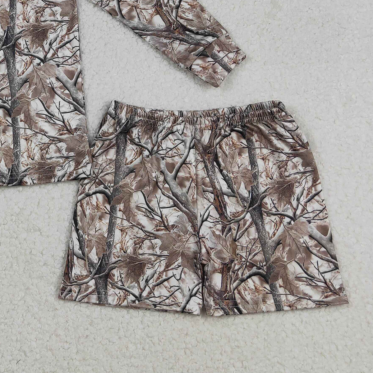 Baby Girls Southern Leaves Long Sleeve Top And Shorts Outfit Set Cute Baby Clothing Set for Girls