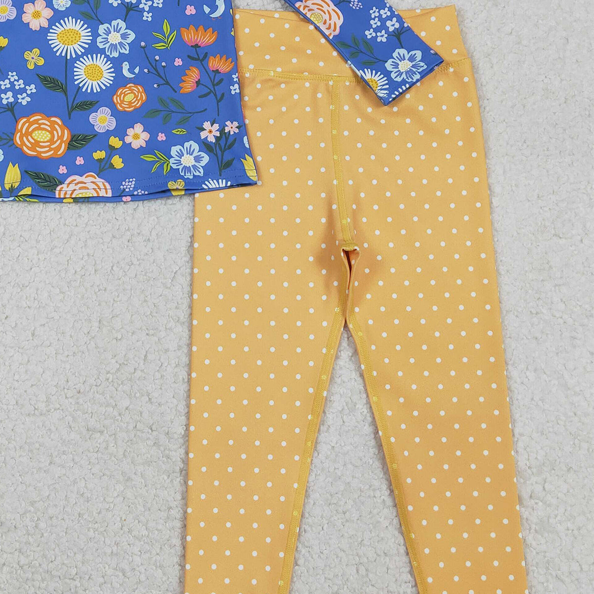 Baby Girls Colorful Flowers Zipper Pullover Leggings Set Active Yoga Clothes Outfit for Kids