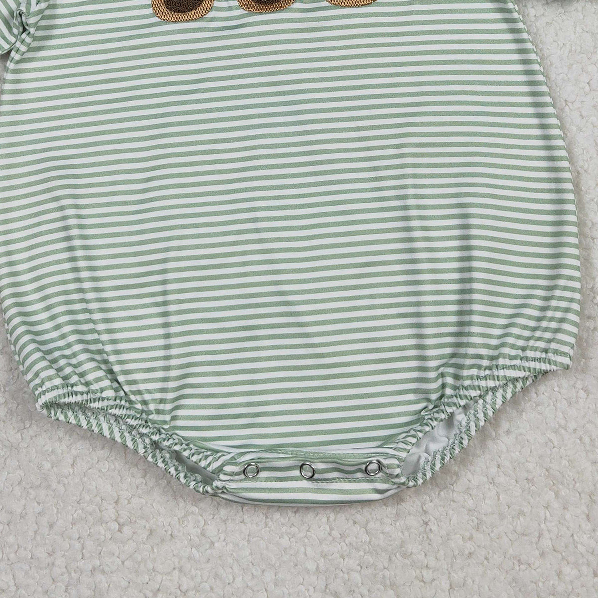 Baby Boys Green Stripe Short Sleeve Hunting Rompers Embroidery Ducks Design Comfortable And Stylish Clothing for Infants