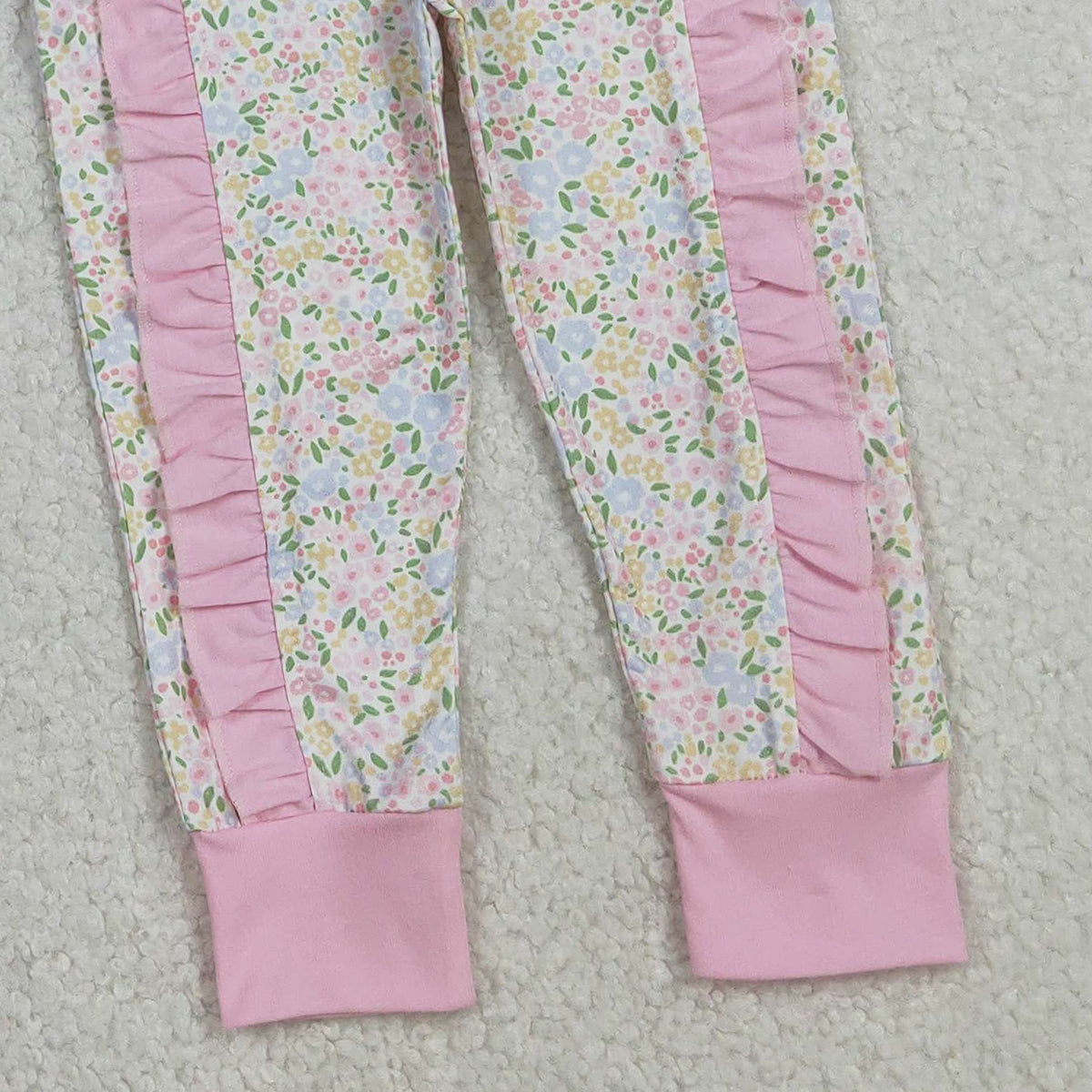 Floral Bows Baby Girls Outfit with Embroidery Shirt And Ruffle Leggings Set with Pockets for Infants And Toddlers