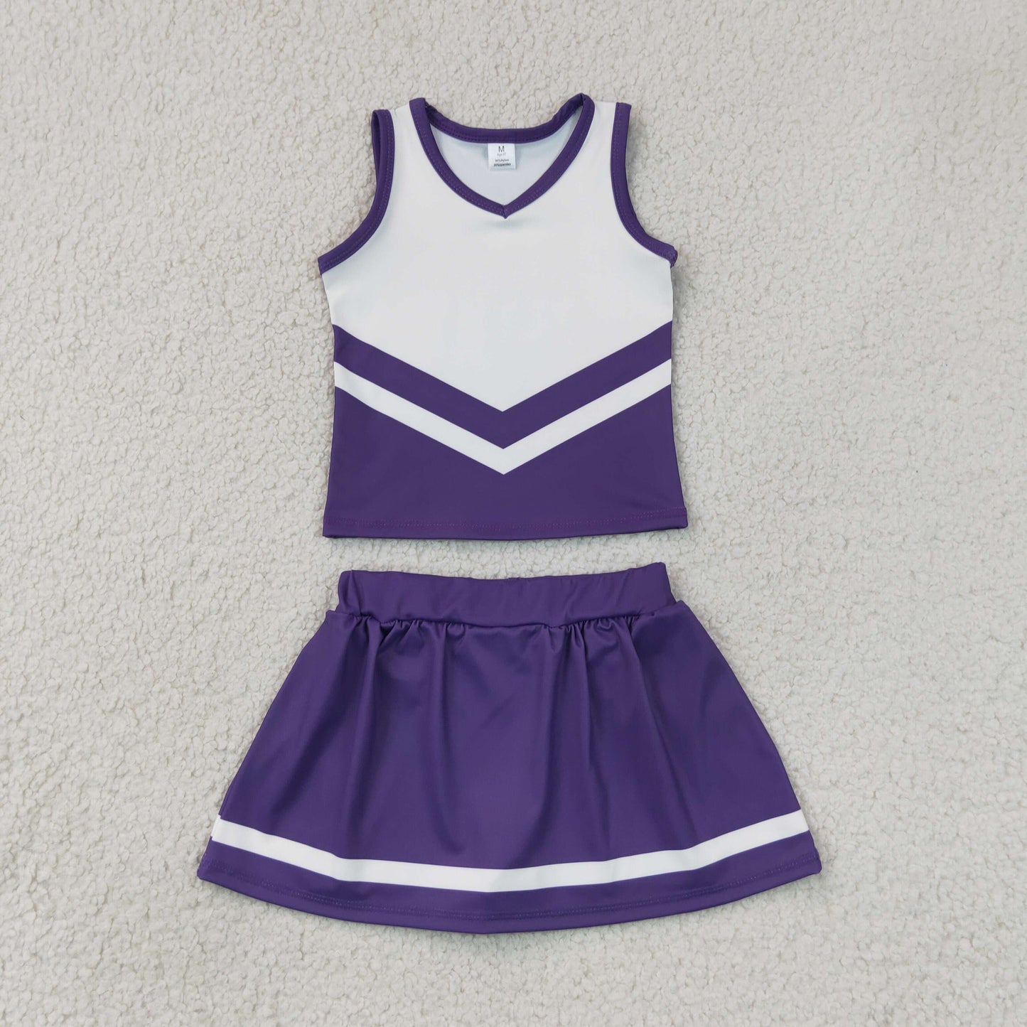purple white cheerleader athletic skort outfit girls clothes