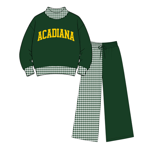 Custom order MOQ 5  Hallie dark green sweater pants set