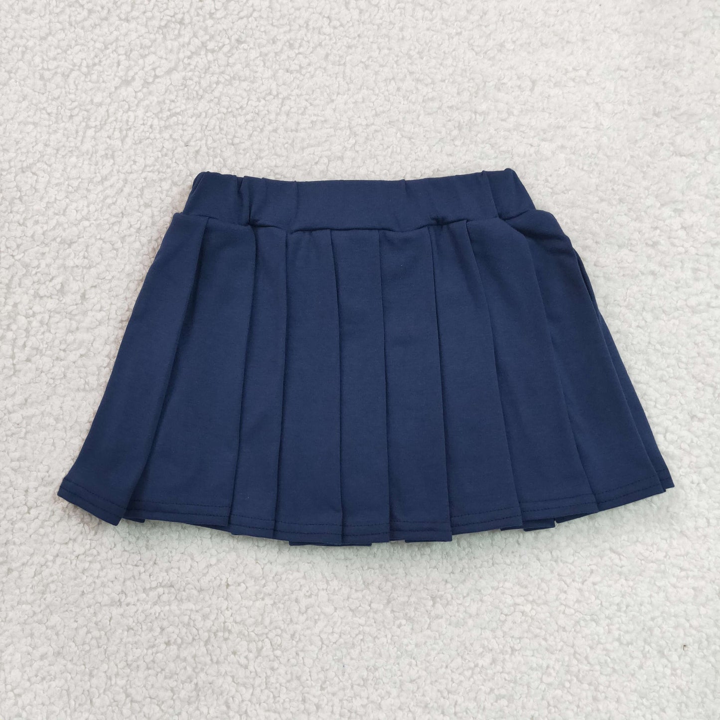 navy blue pleated skirt