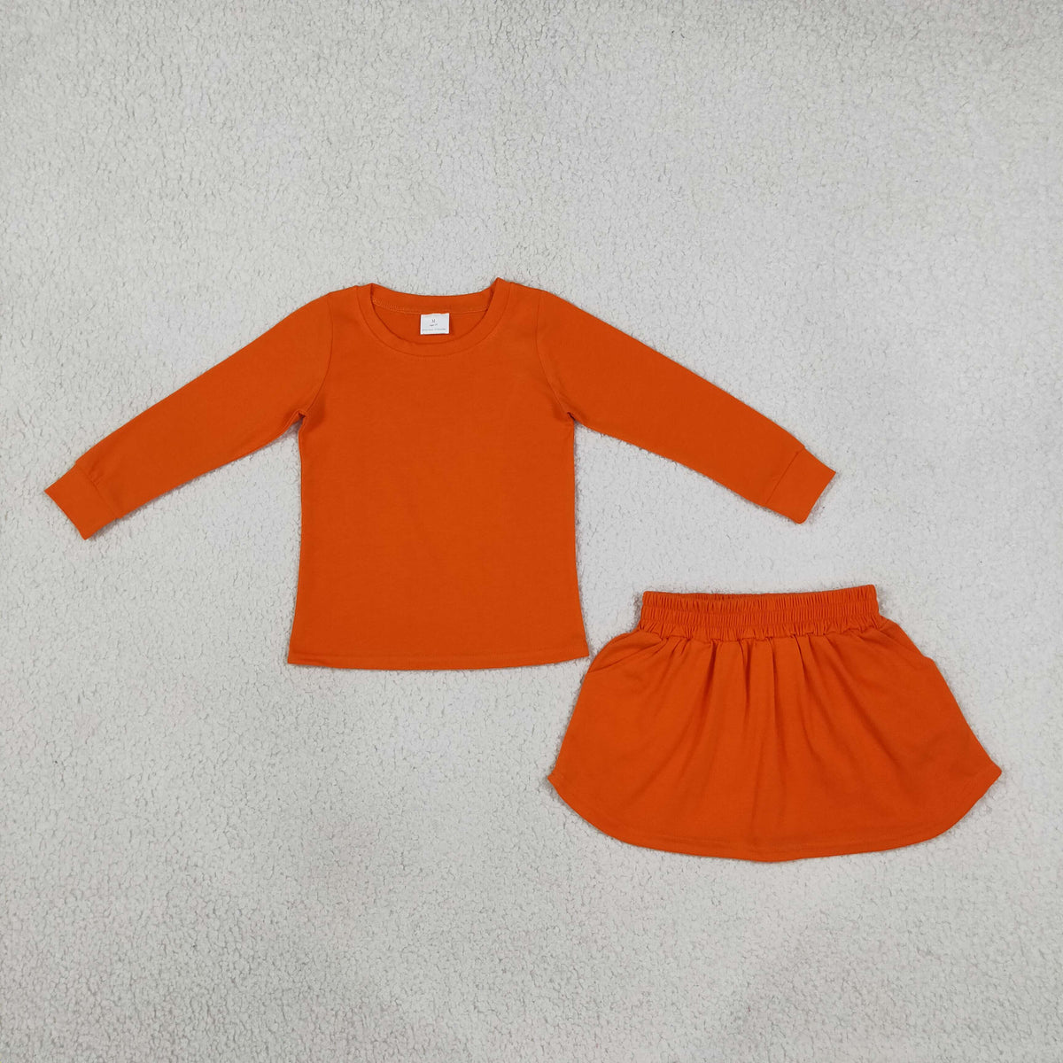 solid cotton orange skort set girls clothing