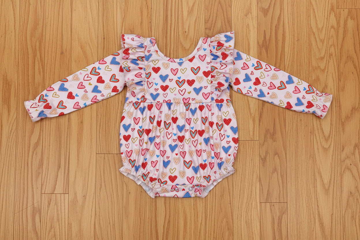 valentine leah bubble romper in heart