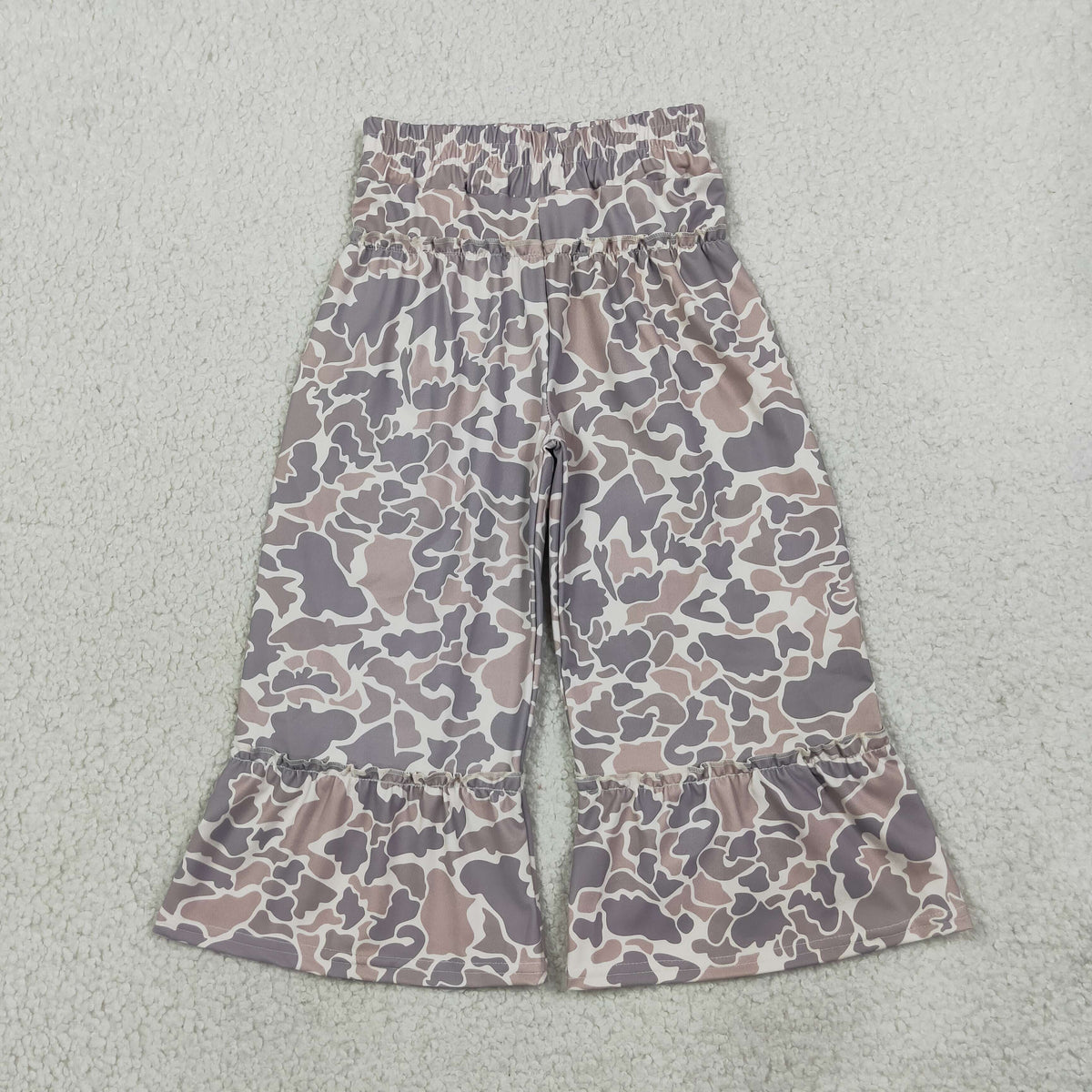 Camo Print Wide Leg Casual Pants