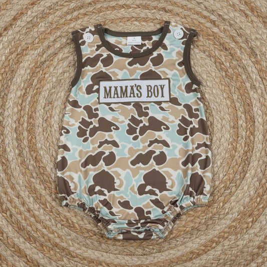 SR3907 embroidery mama's boy camo bubble baby clothes