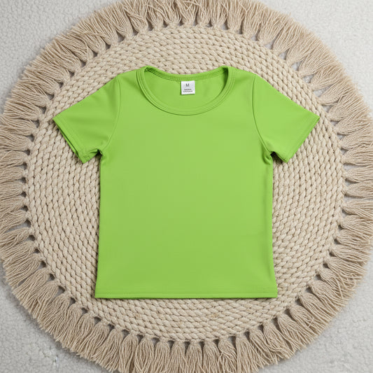 cotton green tee summer clothing girl t-shirt top