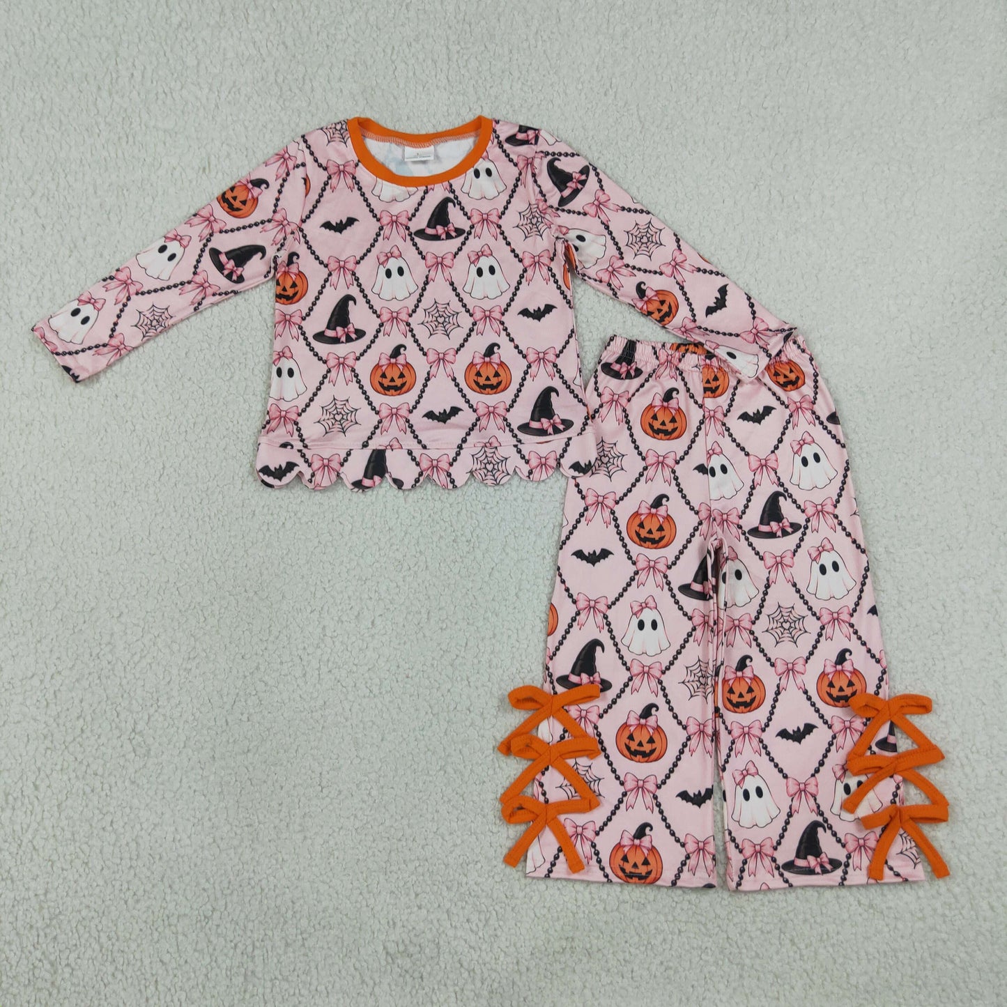 trellis pink coquette Halloween scallop outfit
