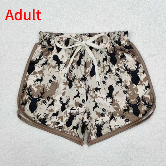 SS0371 Adult Women Green Deer Hunting Summer Shorts