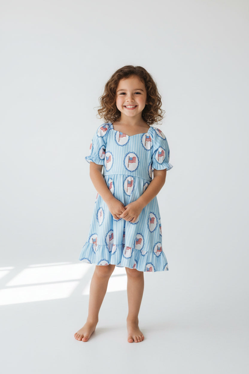 4th of july usa flag patriotic girl dress