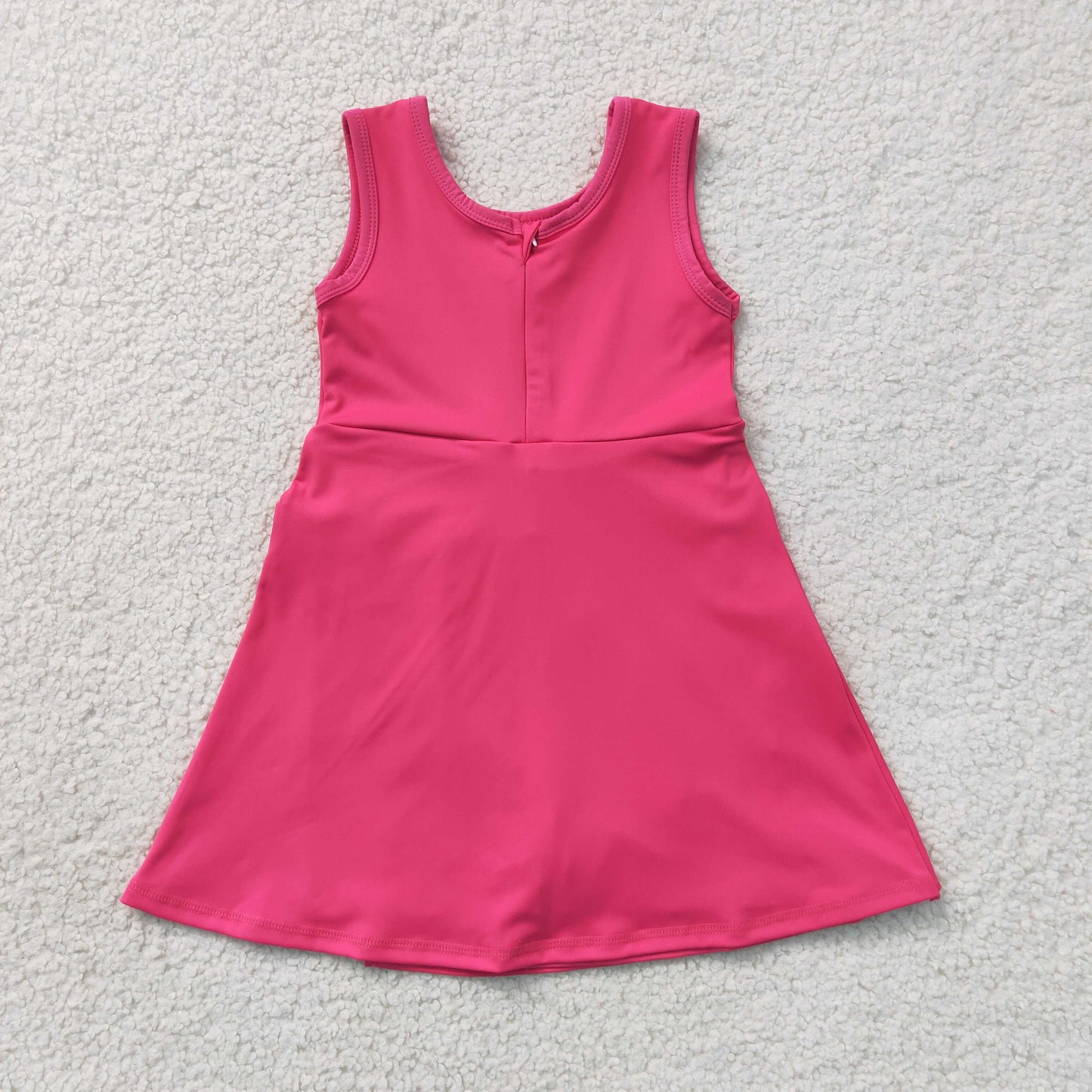 sleeveless solid hot pink athletic dress