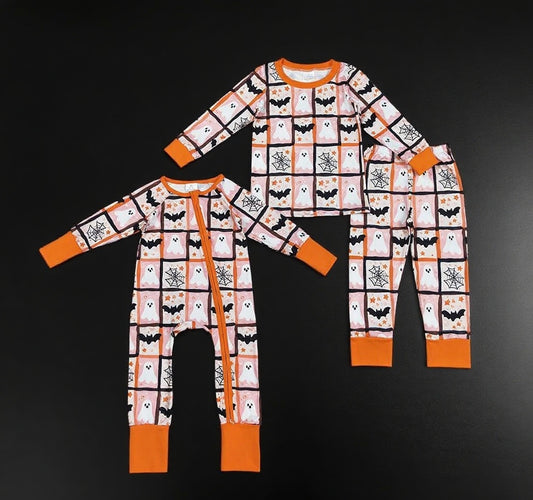 Sibling Baby Girls Ghosts Bats Top Pants Halloween Rompers Pajamas Sets D 901