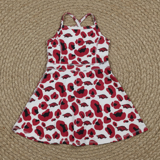 black red team athletic skort dress