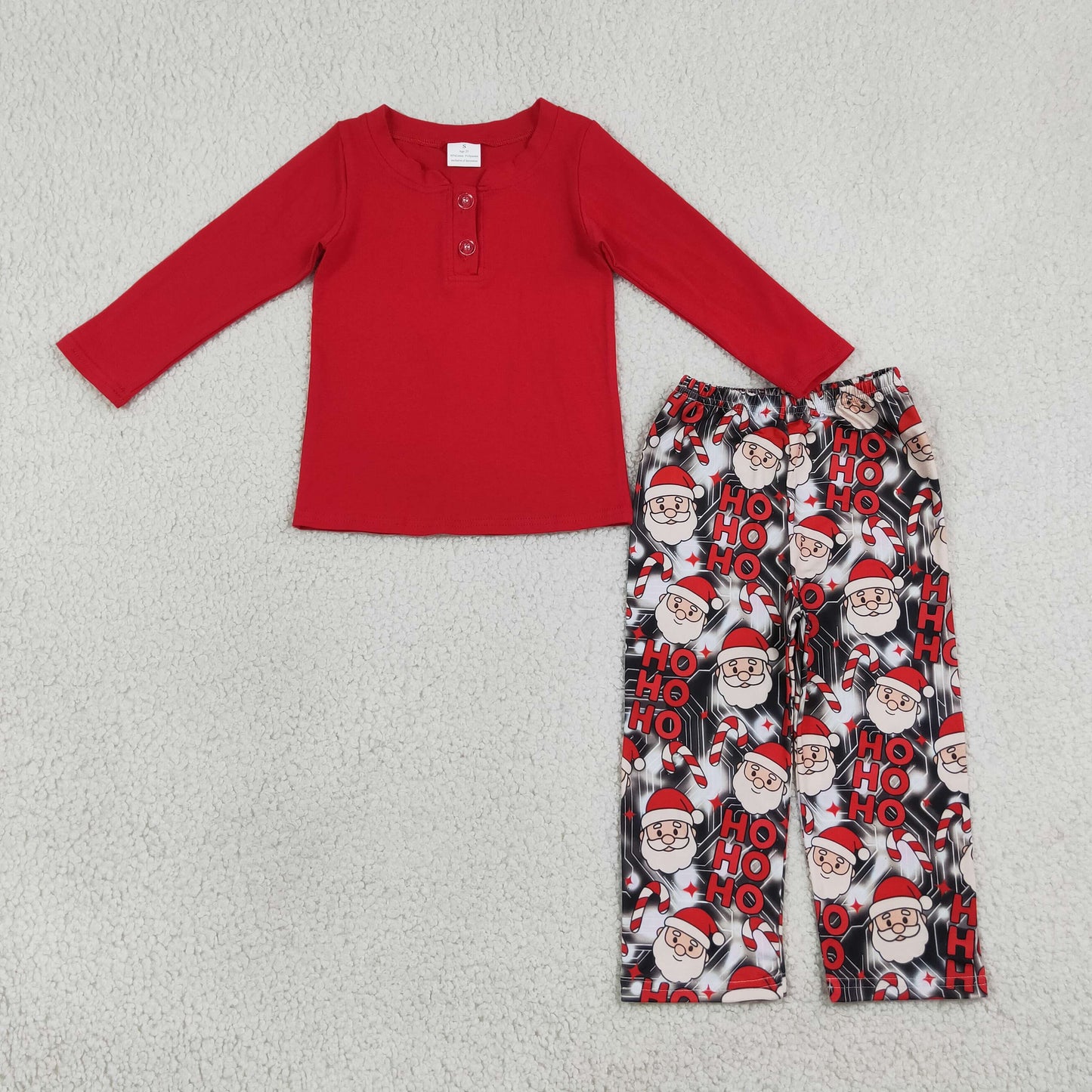 red hohoho santa Christmas boys outfit
