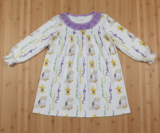 mardi gras boots saints baby girl dress