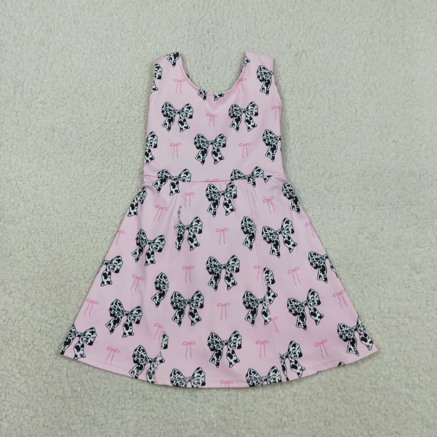 pink cow print coquette athletic dress