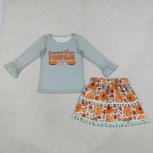 sweeter than pumpkin pie pom pom skirt set