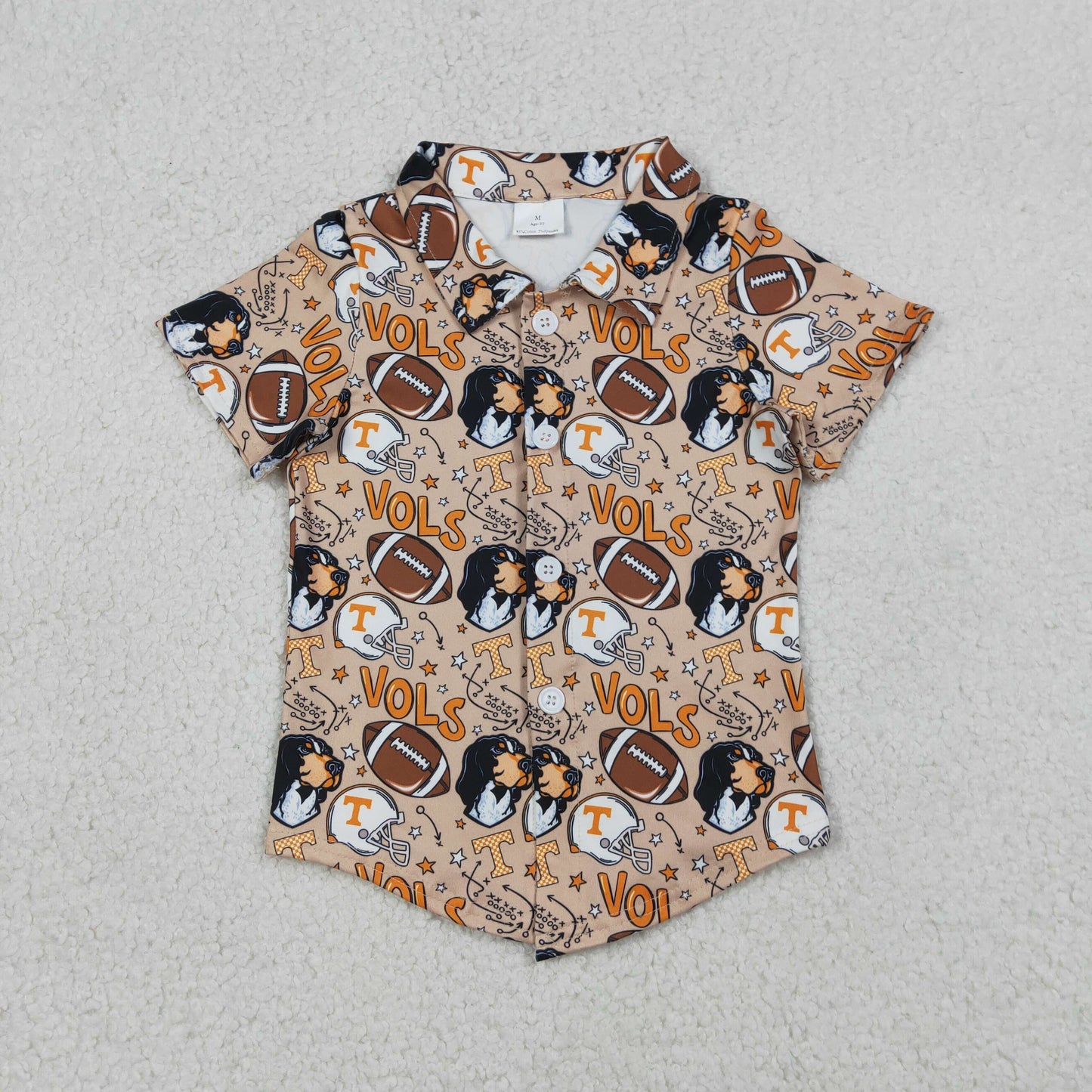 go vols team button down t-shirt boy clothes