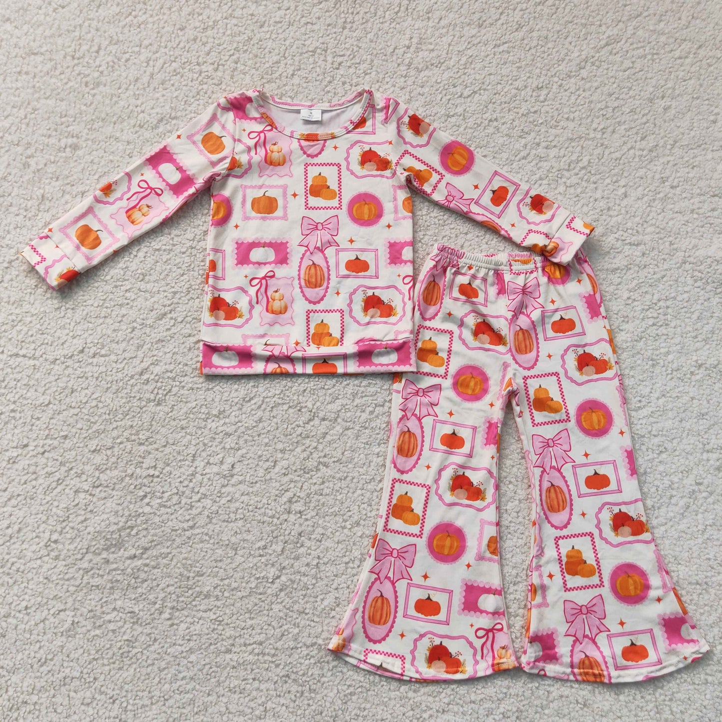 long sleeve fall pumpkin belle pants set girls outfit