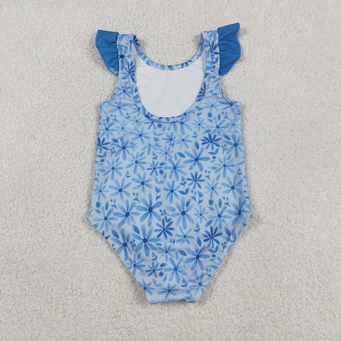 S0515 blue daisy floral one pieces swimsuit for girl