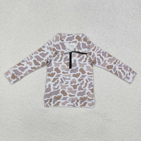 long sleeve camo zip up pullovers