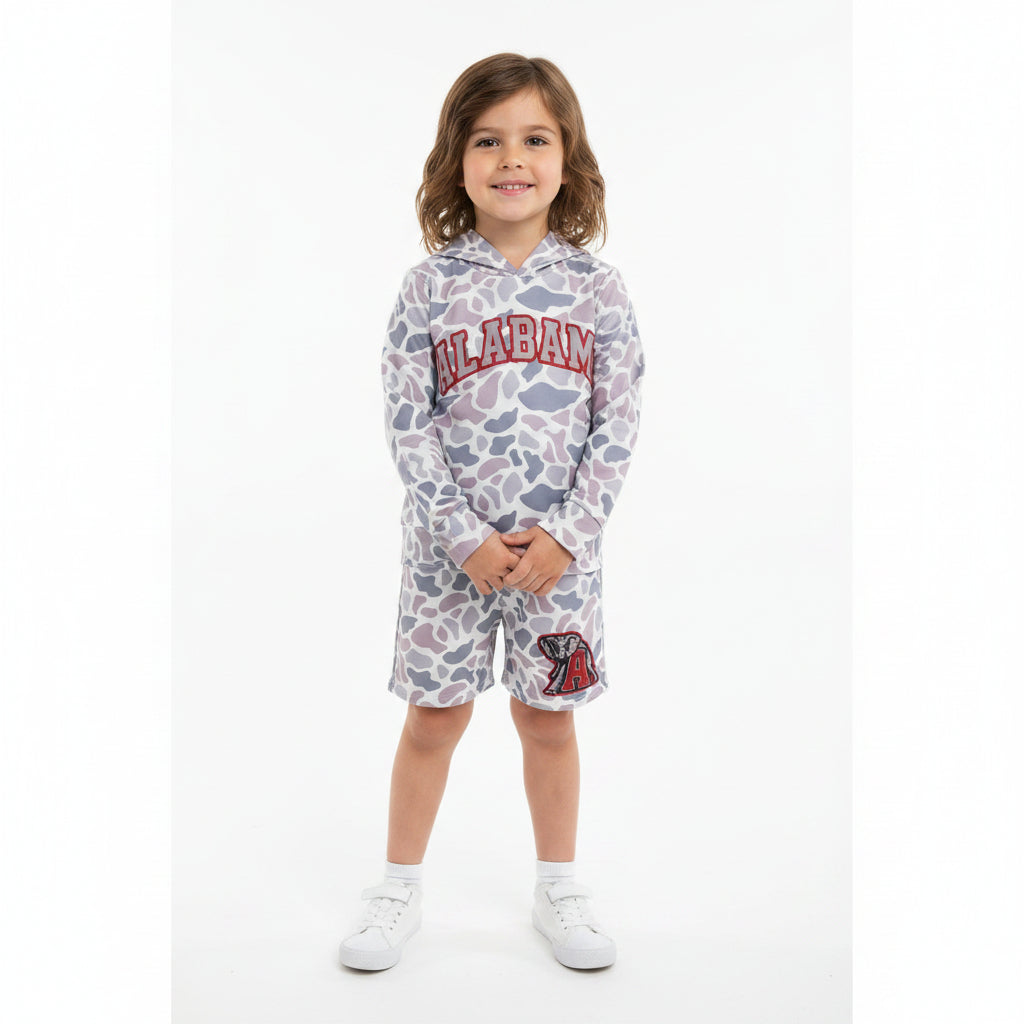 Alabama football team camo hoodie shorts set