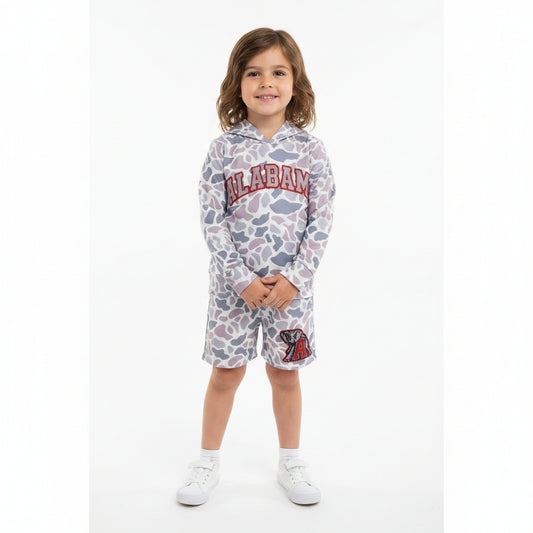 Alabama football team camo hoodie shorts set
