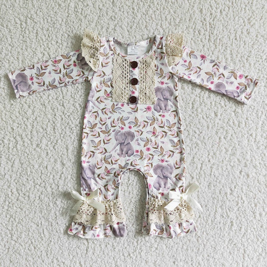 6 A1-26 Elephant buckle bow jumpsuit