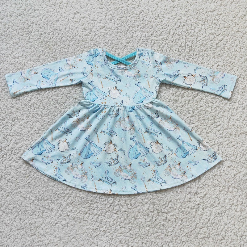 6 A13-3 Clock High Heels Light Blue Dress