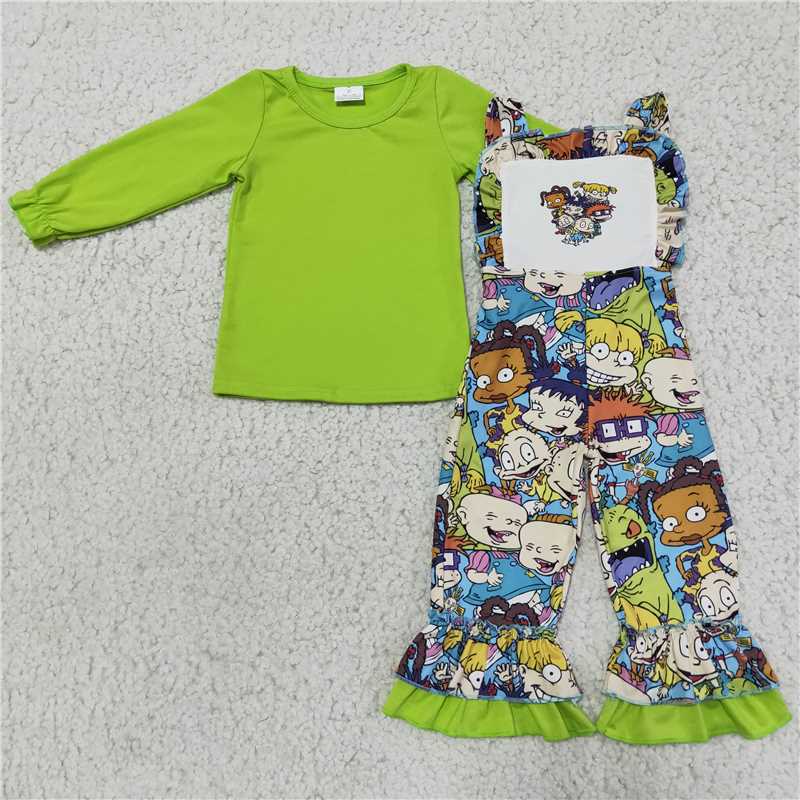 6 A18-16 Green top overalls suit