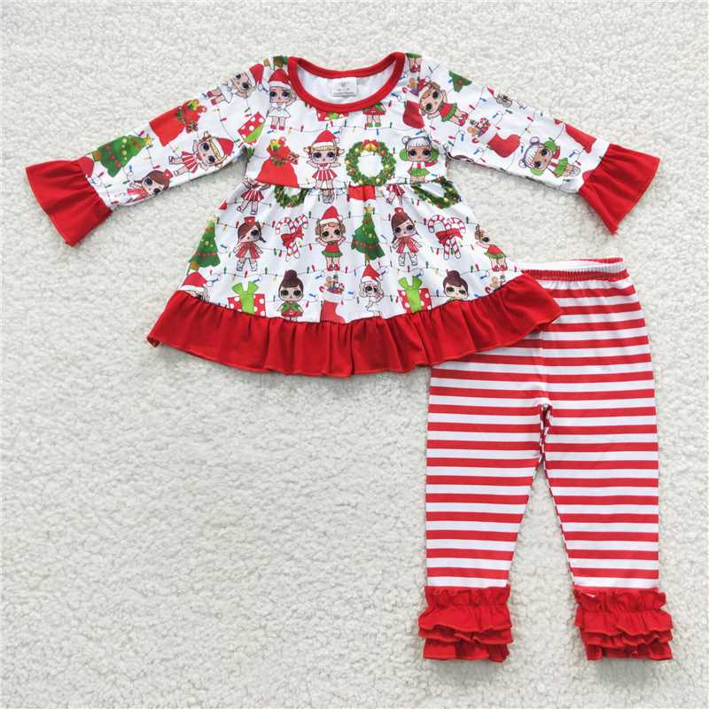 6 A27-1 Long Sleeve Christmas Striped Suit