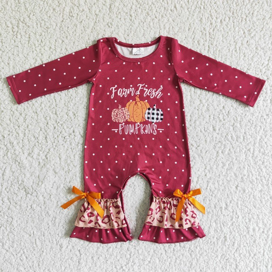 6 A30-16 Tricolor Pumpkin Bow Bodysuit D 8.7